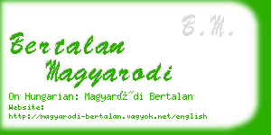 bertalan magyarodi business card